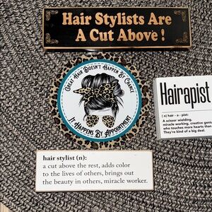 Set of 4/ hair stylist signs